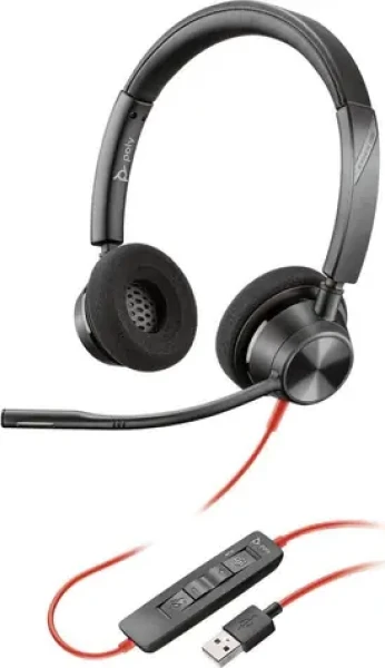 Poly Blackwire 3320 čierna / Náhlavná súprava / mikrofón / dve slúchadlá / USB-A (76J16AA)