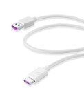 Cellularline SC USB dátový kábel s USB-C konektorom 1.2m biela / Huawei SuperCharge technológie (USBDATACSCUSBCW)