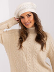 Dámska baretka 231605.24P ecru - Wool Fashion Italia one size