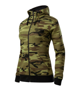 Camo Mikina na zips maskáčová zelená L