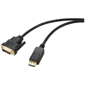 Renkforce DisplayPort / DVI káblový adaptér Konektor DisplayPort, DVI-D 24+1pol. Zástrčka 1.80 m čierna RF-5771518 PVC plášť DVI kábel; RF-5771518