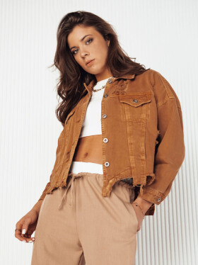 Dámska nadrozmerná džínsová bunda MOLI camel FashionStreet TY4130 S/M