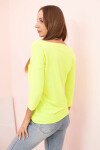 Dámska blúzka s lodičkovým výstrihom žltá neónová UNI