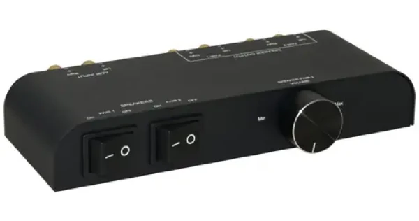 MicroConnect 4-cestný Switch reproduktorov s banánkovým konektorom čierna (MC-GEN-270)