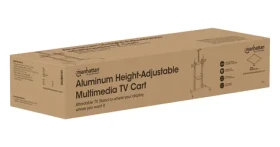 Manhattan TV vozík čierna, strieborná / Mobilný TV stojan / 60-100" / nosnosť 80 kg / výškovo nastaviteľný (462563)