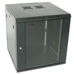 Xtendlan 12U/600x600 čierny / Rozvádzač / Nástenný / Sklenené dvere / Rozložený (WS-12U-66-BLACK-U)