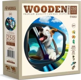 Wooden City Drevené puzzle Veselý pes