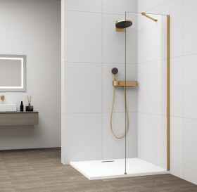 POLYSAN - ESCA GOLD MATT jednodielna sprchová zástena na inštaláciu k stene, číre sklo, 600 ES1060-04