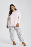 Taro Ella 3466 long/r 4XL-6XL Z25/26 dámske pyžamo Růžová 4XL