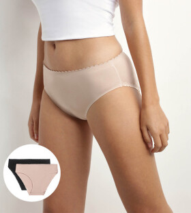 Dámske nohavičky 2 ks DIM BODY TOUCH MIDI BRIEF 2x - DIM - čierna S