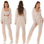 Sexy Must Have Loungewear 2Piece-Set CAPPUCCINO Einheitsgroesse