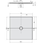 POLYSAN - MIRAI sprchová vanička z liateho mramoru štvorec 90x90x1,8cm, biela 73165