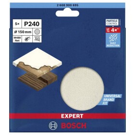 Bosch Accessories EXPERT M480 2608900695 brúsna sieť pre excentrickú brúsku bez otvorov Zrnitosť 240 (Ø) 150 mm 5 ks; 2608900695