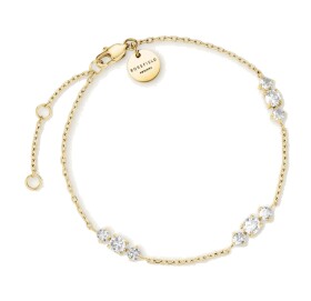 Rosefield Pozlátený náramok s čírymi kryštálmi Triple JBTCG-J1020