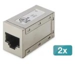 Digitus modulární spojka RJ45 CAT 6 stíněná / Síťová spojka / 2 ks / pozlacené kontakty (AT-AG-8-8-C6S-2)