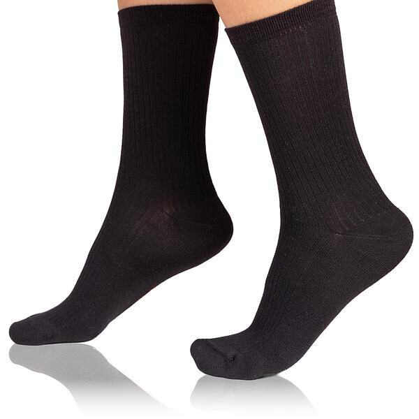 Dámske modalové ponožky FANCY RIB MODAL SOCKS - BELLINDA - čierne 35 - 38
