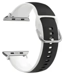 Beline Silico Leather čierno-biela / Remienok pre Apple Watch / 42/44/45/49 mm / silikón/eko-koža