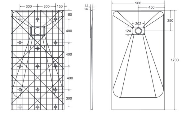 BESCO - Obdĺžniková sprchová vanička VEXO - čierna - Farba - Čierna , Nožičky k vani - Bez nožičiek, Rozmer A - 170, Rozmer B - 90 VEXOOBD1790B