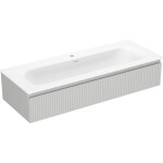 MEXEN/S - Rivel kúpeľňová skrinka 120 cm s umývadlom Vela, 1 šuplík, reliéf, šedá mat/biela mat 91A20-12023-1-BF62-W23M01