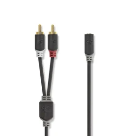 Nedis Stereo Audio kábel 2x RCA (M) - jack 3.5 mm (F) 0.20 m čierna (CABW22255AT02)