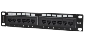 Intellinet patch panel Cat6 UTP čierna 12 portov / Patch panel / RJ-45 / 10 "/ 1U (720748)