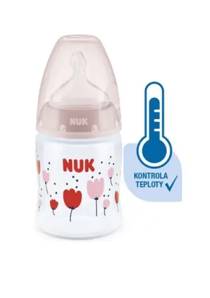 NUK FC PLUS fľaša s kontrolou teploty s kvetinami 150ml červená (NU10743891-BR)