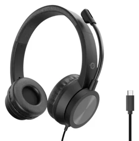 Conceptronic Stereo USB-C headset čierna / Slúchadlá / S mikrofónom / ANC / USB-C / 32 Ohm / 2 m (POLONA05BC)