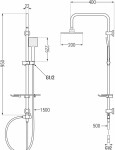 MEXEN/S - T45 chróm sprchový stĺp 798454593-00