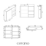 CERANO - Kúpeľňová zrkadlová skrinka Orea - dub medový - 80x65x15 CER-661933