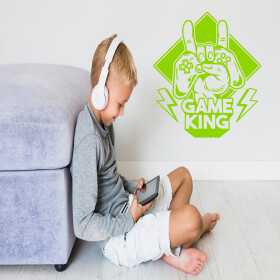 Veselá Stena Samolepka Game King Farba: zelená, Veľkosť: 40 x 46 cm