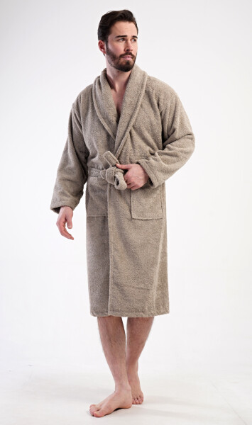 Pánsky župan so šálovým golierom Oskar Beige - Vienetta XL béžová