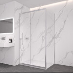 CERANO - Sprchovací kút Orlano L/P - 5 mm - chróm, transparentné sklo - 140x100x195 - posuvný CER-DY505B-90-225