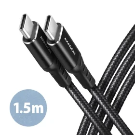 Axagon BUCM-CM15AB HQ Dátový kábel USB-C 2.0 - USB-C 1.5m 60W čierna (BUCM-CM15AB)