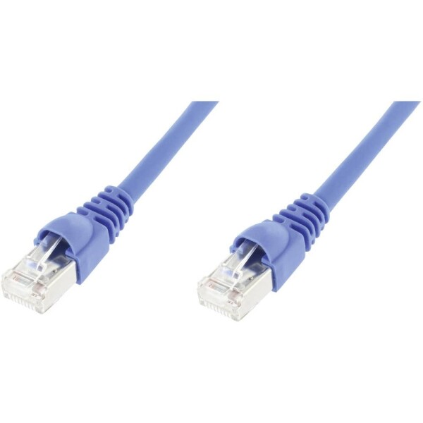 Telegärtner 100008465 RJ45 sieťové káble, prepojovacie káble CAT 6A S/FTP 3.00 m modrá samozhášavý, s ochranou, samozhášavý, bez halogénov, UL certifikácia 1 ks; 100008465