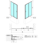 POLYSAN - DEEP BLACK sprchové dvere 1100x1650, číre sklo MD1116B