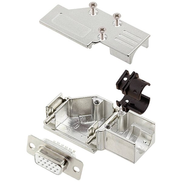Encitech DCMR09-FK-HDS15-W-K 6355-8066-11 sada D-SUB zásuvková lišta 90 ° Pólov: 15 spájkovaný 1 ks; 6355-8066-11