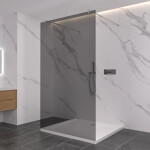 CERANO - Sprchová zástena Walk-in Onyx Duo Ľ/P - 8 mm - okrúhla vzpera - chróm, grafitové sklo - 70x200 CER-8050BD2090