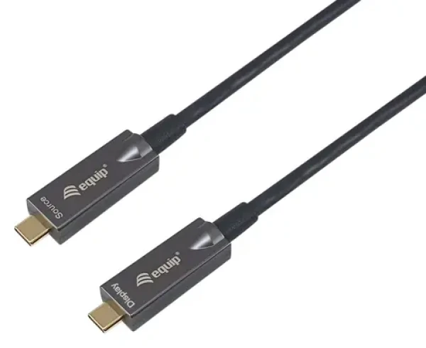 Equip USB-C 3.2 AOC čierna / Kábel USB-C / 10 Gbit/s / PD 60W / 4K 60Hz / 10 m (119462)