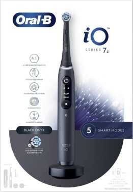 Oral-B iO Series 7 Black Onyx / Elektrická zubná kefka / magnetické iO / 5 režimov / AI / OLED (iO7s Black Onyx)