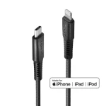 Lindy USB-C na Lightning čierna / Kábel / 0,5 m / MFi certifikácia / zosilnený (31285)