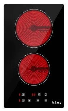 IsEasy T2V-01M čierna / Sklokeramická varná doska / 2 zóny / 3000 W / dotykové ovládanie / časovač 99 min (T2V-01M)