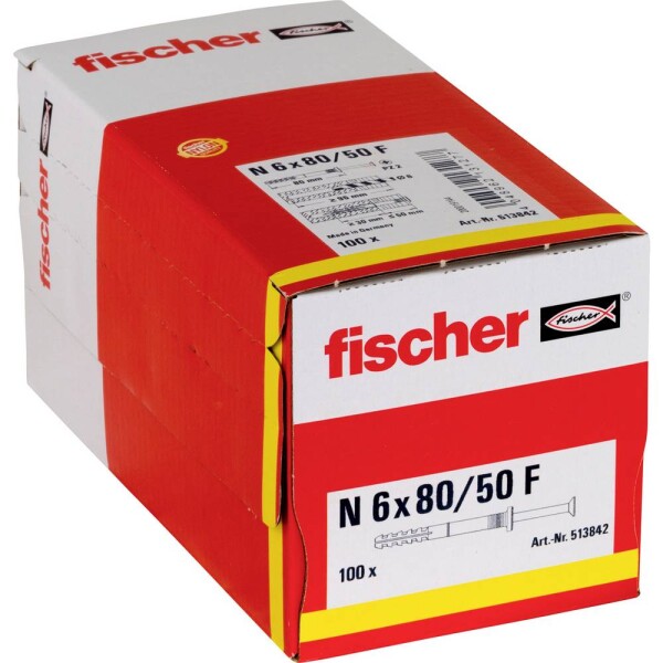 Fischer klincová hmoždinka 80 mm 6 mm 513842 100 ks; 513842