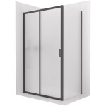 CERANO - Sprchovací kút Varone LINE Ľ/P - 6 mm - čierna matná, mliečne sklo - 130x70 - posuvný CER-DY505-90200