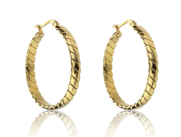 Marc Malone Elegantné kruhové náušnice Stella Gold Earrings MCE23014G