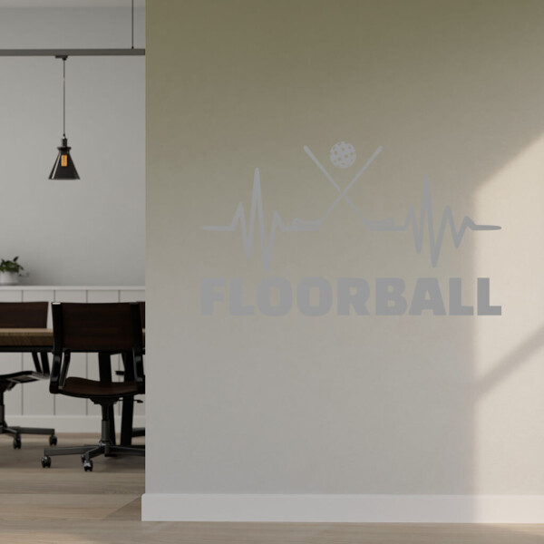 Veselá Stena Samolepka Floorball Farba: šedá, Veľkosť: 100 x 58 cm