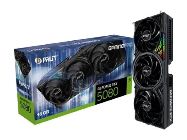Palit RTX 5080 GamingPro 16GB / 2617MHz / 16GB GDDR7 / 256-bit / 1x HDMI + 3x DP / 850W (16) (NE75080019T2-GB2031A)