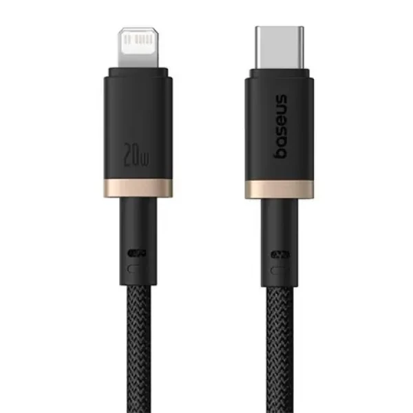Baseus Dura (P10377800U01-02) Rýchlonabíjací kábel USB-C/Lightning 20W 2m čierno-zlatá (P10377800U01-02)