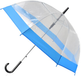 Semiline Dlhý priehľadný dáždnik s automatickým otváraním 2507-4 Transparent/Blue Průměr 90