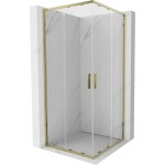 MEXEN - Exo štvorcový posuvný sprchovací kút 95 x 95, transparent, zlato 8111-095-095-50-00