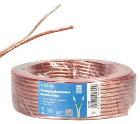 LogiLink Reproduktorový kábel priehľadný / Reproduktorový kábel / 2x 2,5 mm2 / 10 m (CA1083)